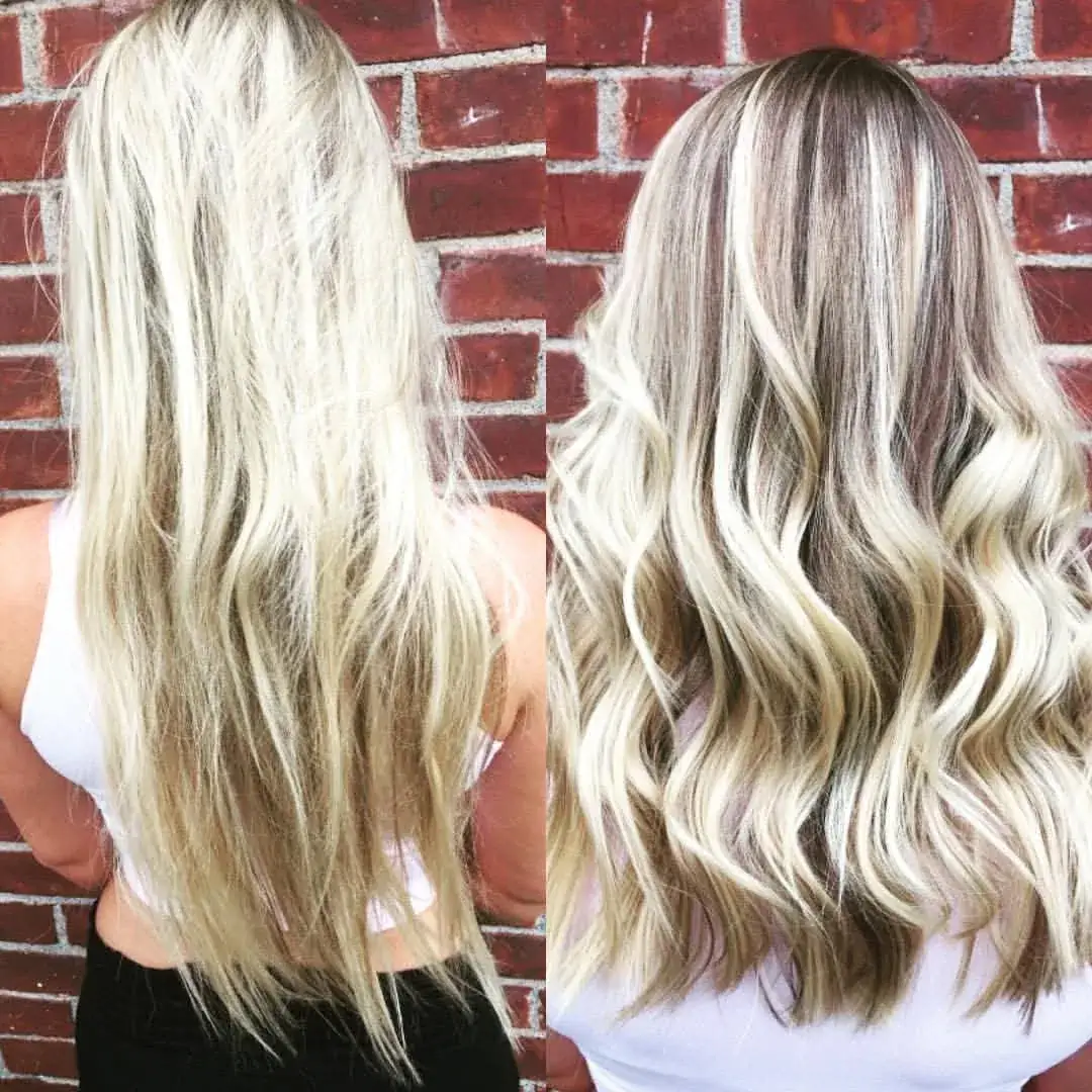 Blonde hair extensions