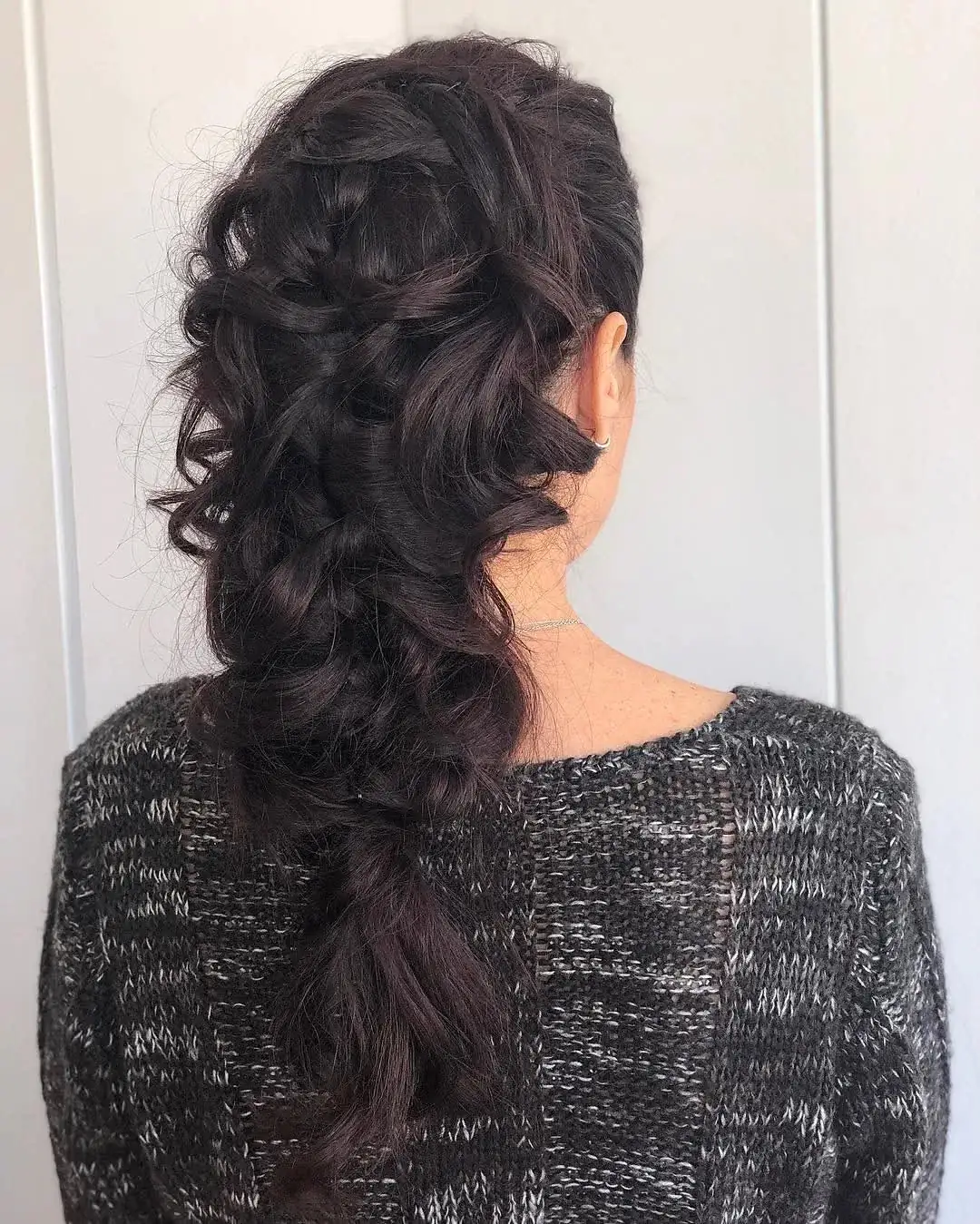 Braided updo styling