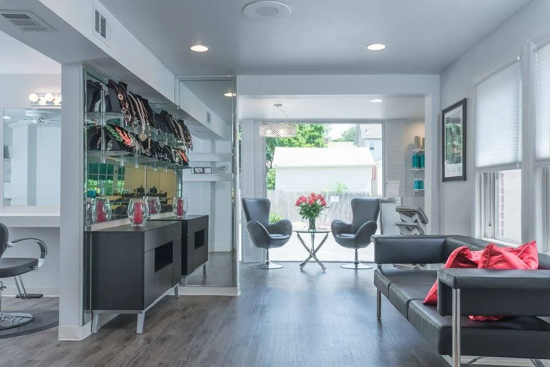 Lounge and waiting area at De Amour Salon